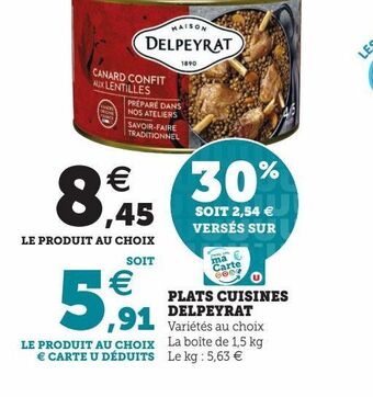 Super U Plats cuisines delpeyrat offre