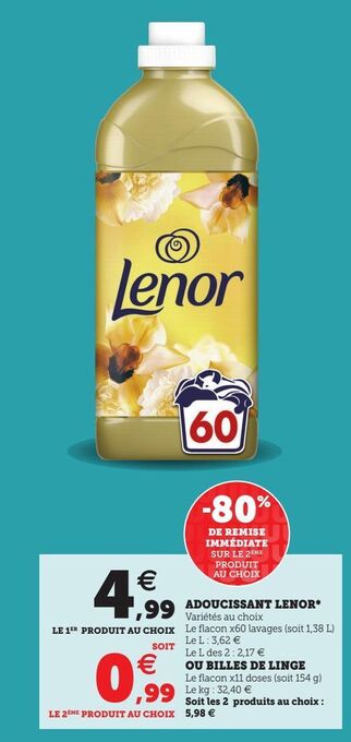 Super U Adoucissant lenor offre