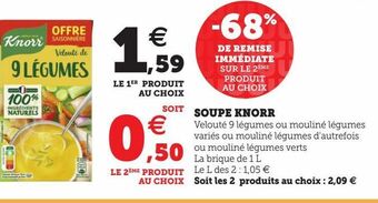 Super U Soupe knorr offre