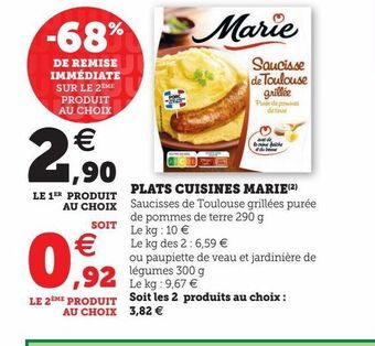 Super U Plats cuisines marie offre