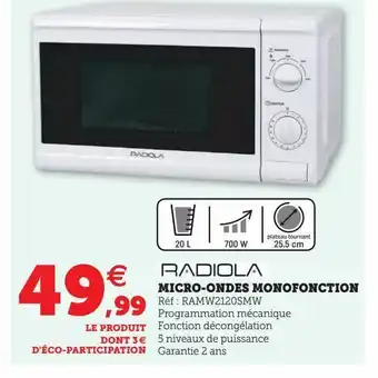 Super U Micro-ondes monofonction offre