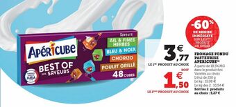 Fromage fondu pasteurise apericube