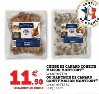 Super U Cuisse de canard confite maison montfort offre