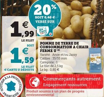 Super U Pomme de terre de consommation a chair ferme u offre