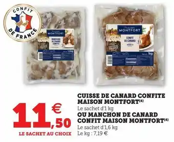 U Express Cuisse de canard confite maison montfort offre