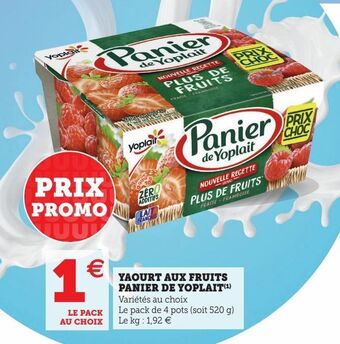 U Express Yaourt aux fruits panier de yoplait offre
