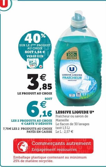 U Express Lessive liquide u* offre