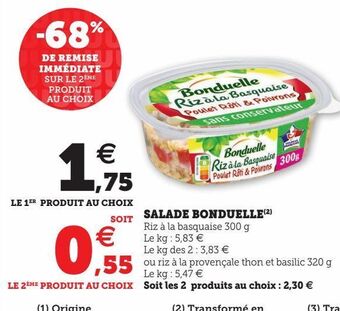 U Express Salade bonduelle offre