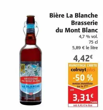 Colruyt Bière la blanche brasserie du mont blanc offre