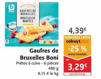 Colruyt Gaufres de bruxelles boni offre
