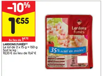 Leader Price Lardons fumés offre