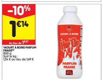 Leader Price Yaourt à boire parfum fraise offre