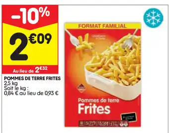 Leader Price Pommes de terre frites offre