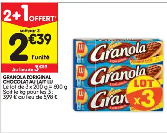 Leader Price Granola l'original chocolat au lait lu offre