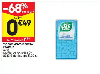 Tic tac menthe extra fraîche