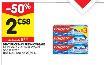 Leader Price Dentifrice max fresh colgate offre