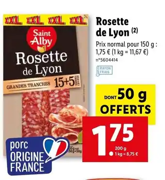Lidl Rosette de lyon offre