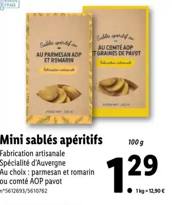 Lidl Mini sablés apéritifs offre