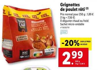 Lidl Grignottes de poulet rôti offre