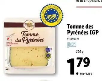 Lidl Tommes des pyrénées IGP offre