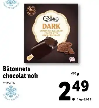 Lidl Bâtonnets chocolat noir offre
