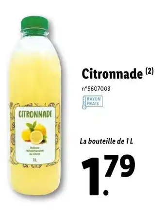 Lidl Citronnade offre
