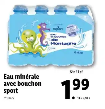 Lidl Eau minérale avec bouchon sport offre