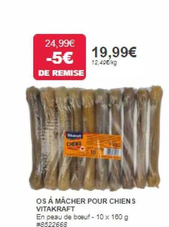 Costco Os à mâcher pour chiens vitakraft offre
