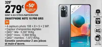 E.Leclerc Smartphone note 10 pro gris xiaomi offre