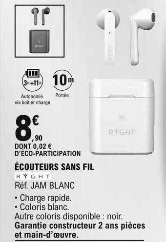 E.Leclerc Écouteurs sans fil ryght offre