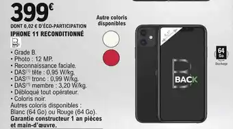 E.Leclerc Iphone 11 reconditionné back offre