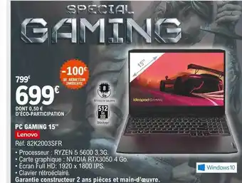 E.Leclerc Pc gaming 15 offre