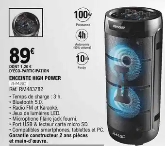 E.Leclerc Enceinte high power r-music offre