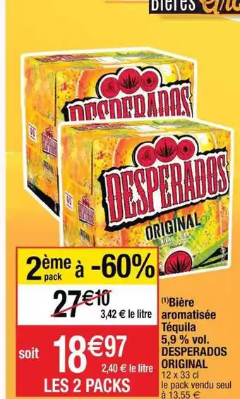 Cora x Carrefour Bière aromatisée téquila 5,9% vol. desperados original offre