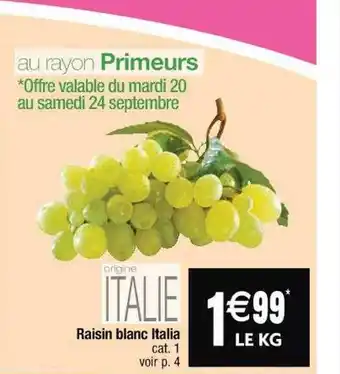 Cora x Carrefour Raisin blanc italia offre