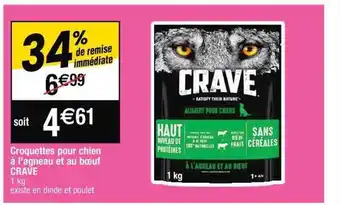 Cora x Carrefour Croquettes pour chien à l'agneau et au boeuf crave offre