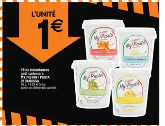 Cora x Carrefour Pâtes instantanées goût carbonara my instant pasta di canossa offre