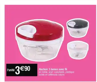 Cora x Carrefour Hachoir 3 lames avec fil offre