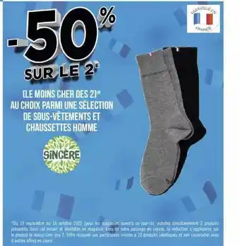 Géant Casino Sous-vêtements et chaussettes homme sincère offre