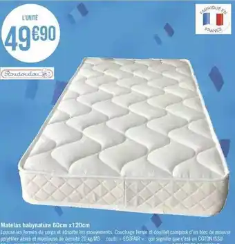 Matelas babynature 60 cm x 120 cm roudoudou