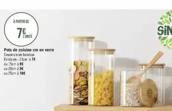 Géant Casino Pots de cuisine cm en verre offre