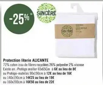 Géant Casino Protection literie alicante sincère offre