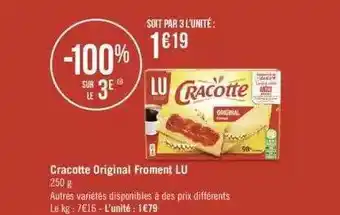 Géant Casino Cracotte original froment lu offre
