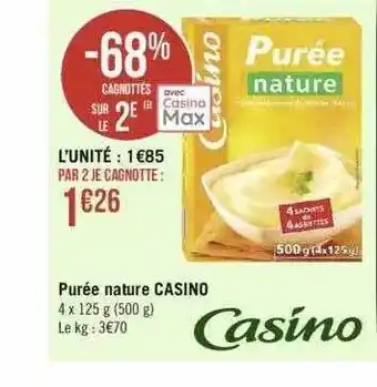 Géant Casino Purée nature casino offre