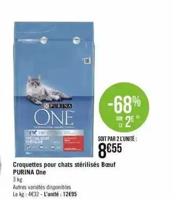 Géant Casino Croquettes pour chats stérilisés boeuf purina one offre