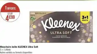 Géant Casino Mouchoirs boîte kleenex ultra soft offre