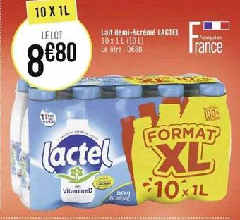 Géant Casino Lait demi-écrémé lactel offre