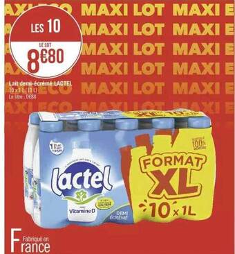 Géant Casino Lait demi-écrémé lactel offre