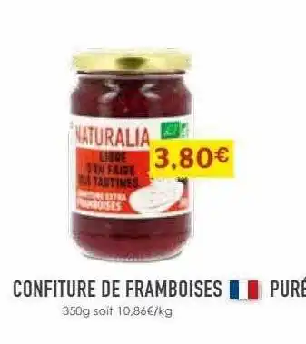 Naturalia Confiture de framboises puré offre
