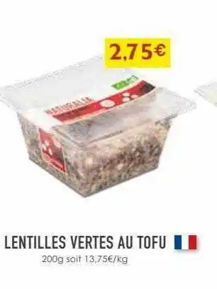 Naturalia Lentilles vertes au tofu offre